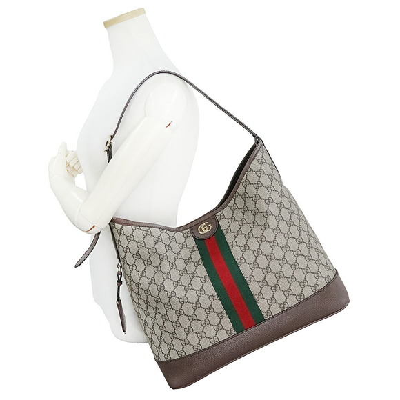 Gucci Ophidia Tote Bag GG Supreme Beige Ebony Brown Web Stripe - Picture 8 of 9